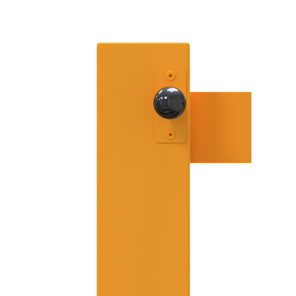 Compact hand barrier | without fixed support post | clear width: 2000 mm | for padlock | hot-dip galvanized and coated yellow / black